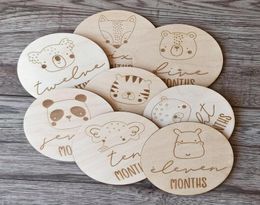 Fourniture de fête Wood Carte d'étape mensuelle Baby accessoires POGRONNÉE NOUVELLE-NOURNIE