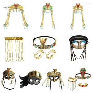 Fournitures de fête X7YA, couvre-chef de Cosplay doré, bandeau gothique, accessoires pour cheveux, cerceau serpent égyptien