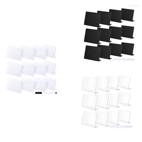 Fournitures de fête XD-12 Pack Blank Acrylique Holder Table Card Stands Stands With Marking Pen