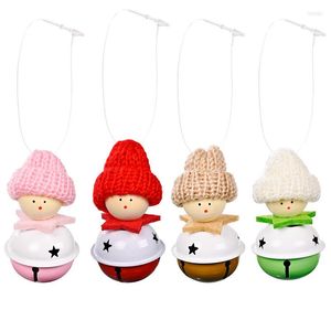 Party Supplies Jaar 2023 Santa Doll Jingle Bells Iron Hangers Xmas Christmas Decoration for Home Diy Metal Craft Accessoires