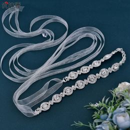 Feestbenodigdheden Youlapan Rhinestone Bridal Belt Slim glanzende trouwjurk taille cover zilveren legering diamanten taille keten S307