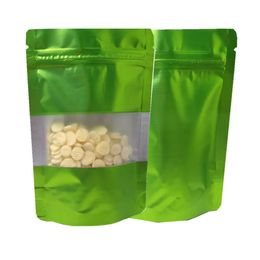 Party Supply 10x15cm Stand Up Rits Mylar Bags Mat Clear Window voor ZIP Aluminium Folie Bag Lock Candy Snacks Pakket