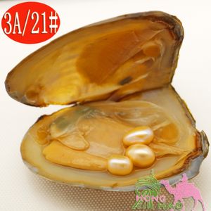 Party Surprise Gift Natural Freshwater Pearl Oysters 6-8mm3 # 21 Natural Pink Smiley Natural Pearl Oysters in vacuümverpakking