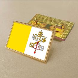 Party Vaticaanse vlagpen Pin 2.5*1,5 cm zink gegoten PVC kleur gecoate goud rechthoekige medaillon badge zonder toegevoegde hars