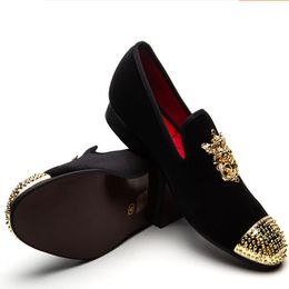 Party Veet Wedding Fashion 2022 Loafers en handgemaakte schoenen met Gold Buckle Men Dress Shoe B25 938 HMADE 660