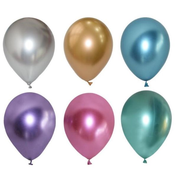 Fête de mariage 5 Pouces Épaissir Métallique Ballons Chrome Couleur Ballons Latex Ballons Ronds anniversaire bébé douche événement Fournisseur Décoration Ballon en gros