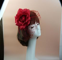 Fête des femmes top chapeau Mesh Bow Veil Veil Plume Big Flower Fascinator Wedding Headheartas POPS PROPS CHEL BEILRIE