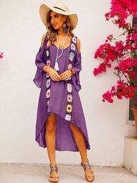 Robes de fête pour femmes robes de créatrice femme robes de chemise d'été V cou cou de couche asymétrique