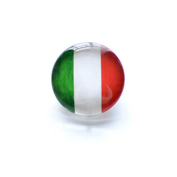 Fêtes Italie Drapeau Broche Cristal Verre Broche Métal Européen Américain Asiatique Drapeau National Broche Insigne Drapeau National Broche Équipe Emblème Cristal