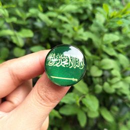 Partys Saudi Arabia Flag Broche Crystal Glass Broche Metal European American Asian Broch Badge National Flag Broche Team Emblem