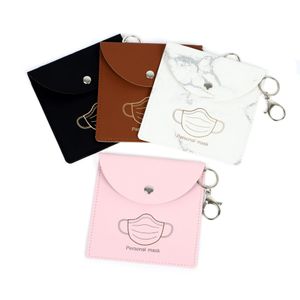 Paryt Favor Portable Masque Sac De Rangement Porte-clés Réutilisable Clip Anti-poussière Porte-clés Pendentif Mode PU En Cuir De Voiture Porte-clés Accessoires YSJ33