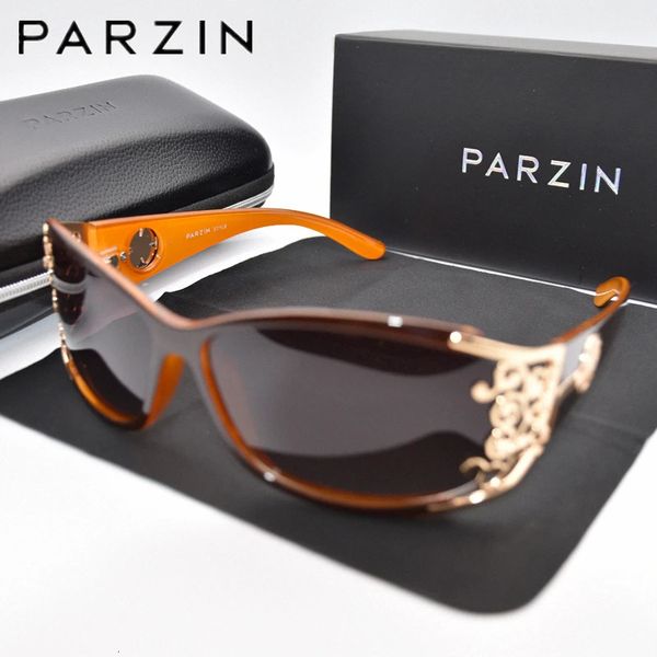 PARZIN lunettes de soleil de luxe femmes lunettes de soleil polarisées pour la conduite Vintage femme dames nuances lunettes de soleil noir avec emballage PZ18 240228