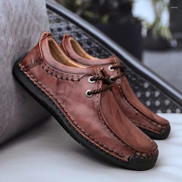 Parzival Men cuero zapatos casuales conduciendo 433 Genuine Fashion Classic Boat Shoe Design Flats Flaters para Handmade 46 744 5