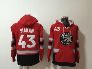 Pascal Siakam Raptores Old Time Basketball Jerseys Sweat à capuche Torontos Pull Sports Sweats Veste d'hiver Rouge Taille S-XXL