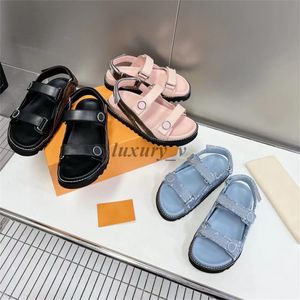 Paseo Kussen Platte Comfort Sandalen Designer Dames Sandaal Bruin Gedrukt Dubbele Gesp Zwart Reliëf Luxe Casual Zomer Slippers