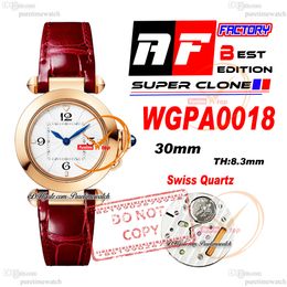 PASHA WGPA0018 Swiss Quartz Womens Watch AF 30 mm Rose Gold White Textured Strap Store Ladies Watches Lady Super Edition RELOJ DE MUJER PURETIME PTCAR