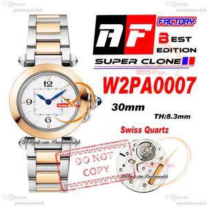 Pasha WSPA0021 Zwitserse kwarts Womens Watch AF 30 Two Tone Rose Gold White Witte Wit Roestvrijstalen Bracelet Lady Ladies Super Edition Reloj de Mujer Puretime Ptcar