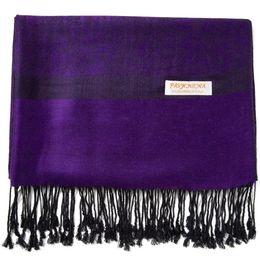 Pachimina Silk Paisley Scarf Jacquard Autumn Warp Winter Shawl Cashmere Hijab Long 2 Tones Soft High Quality Gift Purple Black 240418