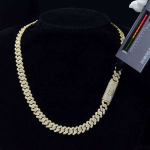 Pasirley Hot Selling Moissanite Diamond Cuban Link Chain Necklace Fine Jewelry Men Men