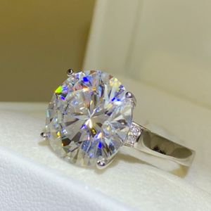 Pase la prueba de diamante Certificado D Color VVS1 1ct 2ct 5ct 10ct Anillo de diamante Moissanite para hombres y mujeres 100% plata esterlina Joyería de anillo de bodas de buena calidad