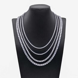 Passer le Test de diamant mode Hip Hop bijoux 2Mm-6.5Mm Sier plaqué or Moissanite diamant Tennis collier/Bracelet pour hommes