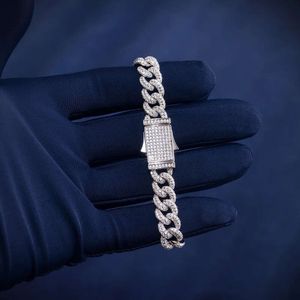 Pass Diamond Tester 10 mm Cubaanse linkarmband VVS Moissanite Custom Silver voor mannen