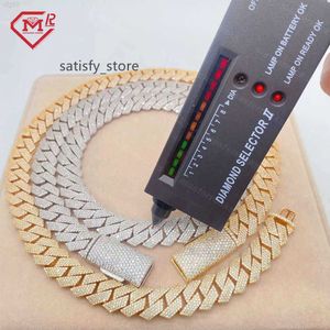 Pass Diamond Tester 17mm 3rows Iced Out VVS Moissanite Stones Cubaanse ketting aangepaste hiphop Moissanite Cubaanse ketting