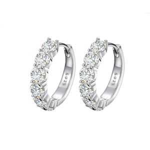 Pass Diamond Tester Oro blanco de 18 k Plata de ley 925 Vvs Moissanite Cuff Ear Rings Hoop Huggie Stud Pendientes para hombres y mujeres