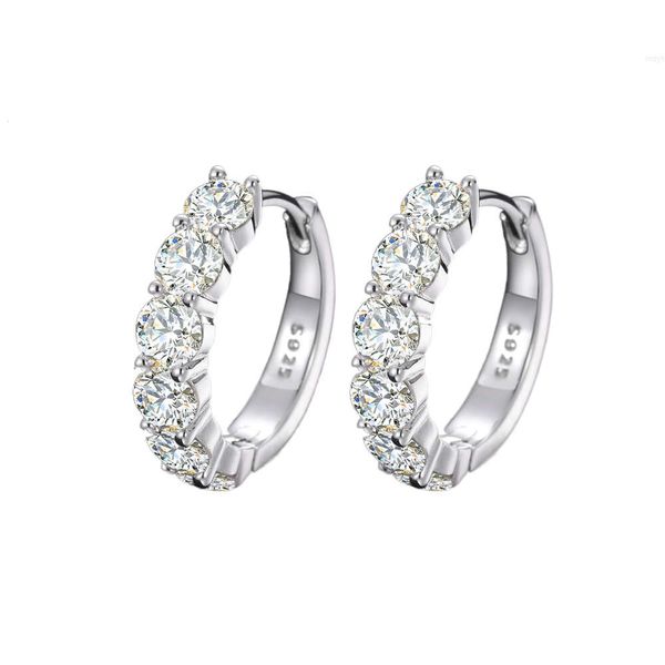 Pass Diamond Tester Or blanc 18 carats Argent sterling 925 Vvs Moissanite Manchette Boucles d'oreilles Cerceau Huggie Boucles d'oreilles pour hommes et femmes