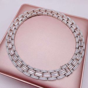 Pass Diamond Tester 18mm S925 Hip Hopchain Bling Iced Out Sieraden Miami Moissanite Cubaanse linkketen