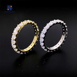 Pass Diamond Tester 3,0 mm Ronde briljante Moissanite Rings Trendy Matching Engagement Ring Classic Wedding Band