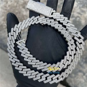 Pass Diamond Tester 925 zilveren ketting VVS Moissanite Diamond 13 mm breedte Iced Out Cuban Link Chain Hip Hip