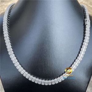 Pass Diamond Tester 925 Sterling Silver 8mm Baguette Moissanite Iced Out Tennis Chains Rappers Hip Hop Sieraden Kettingen