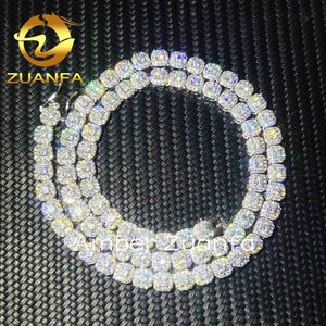 Pass Diamond Tester 925 Sterling Silver Hip Hop Jewelry Men Cluster Collier 6mm Iced Out Vvs Moissanite Diamond Chain