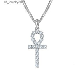 Pass Diamond Tester – collier en argent Sterling 925, ensemble de griffes, 3mm, 4mm, 5mm, Vvs moissanite, pendentif croix plaqué or 18 carats