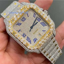 Pass Diamond Tester Custom Fashion Brand D Color VVS Iced Out Watch Moissanite Diamond roestvrij staal