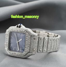 Pass Diamond Tester Custom Luxury Bling Full Diamond Watch VVS Moissanite Hip Hop helado Relojes mecánicos de acero inoxidable