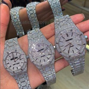 Pass Diamond Tester Fine Jewelry Hip Hop Pols Watch Handmade Setting Bling Iced Out VVS Moissanite Diamond Mechanical Watch