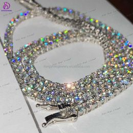 Pass Diamond Tester Colliers de bijoux fins 5 mm Iced Out 925 Silver Bling Diamond VVS Moisanite Tennis Chain pour hommes