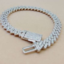 Pass Diamond Tester Hip Hop Bling Jewelry 8 mm 89 VVS Moisanite Iced Out Cuban Link Bracelet Chain