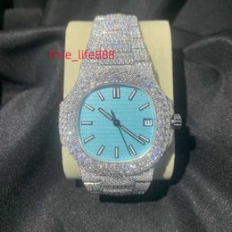 Pass Diamond Tester Iced Out Custom Heren Luxe Pols Bling Moissanite Horloges Premium VVS Bezel Mechanisch Aangepast Horloge