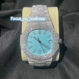 Pass Diamond Tester Haded Out Custom Luxury Wrist Bling Bling Moissanite Relojes VVS VVS Bisel Mecánico Custom Watch