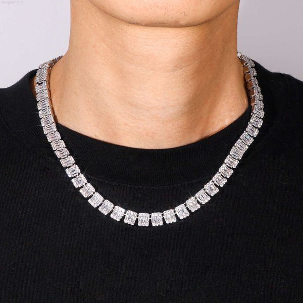 Testeur de diamants, grand Stock, bijoux Hip Hop Vvs Moissanite, colliers en argent 925 glacé, chaîne de Tennis