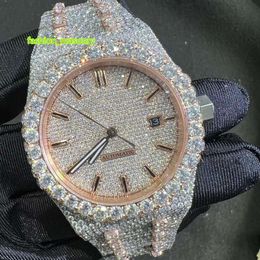Pass Diamond Tester Moissanite Reloj mecánico hecho a mano con diamantes para hombre