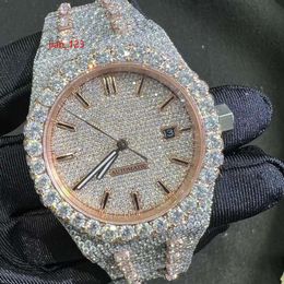 Pass Diamond Tester Moissanite Reloj mecánico hecho a mano con diamantes para hombre