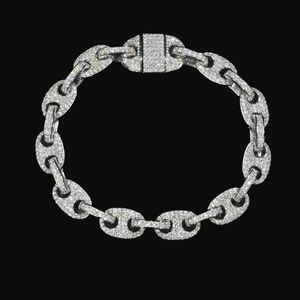 Pass Diamond Tester VVS Ice Out Moissanite Koffiebonen Cubaanse link Chain 8mm Armband Zilveren Fijne Sieraden Voor man Vrouw