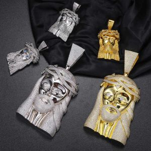 Pass Diamond Tester VVS Moissanite Iced out Jesus Head Face Pendant Bling Sterling Sier Big Piece Hip Hop Jewelry for Men