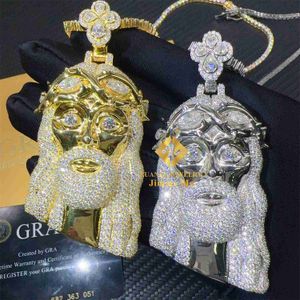 Pass Testersining Man Jewelry Hip Hop Pendant 925 Silver Geel Gold Geplaat