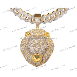 Pase la prueba de diamante Pen Jewelry Hip Hop Moissanite Diamond 925 Silver Sterling 18k Gold Greed Out Ieopard Colgante