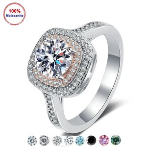 Passed Diamond Test 1CT D kleur 925 Sterling Silver Ring Dames bruiloft sieraden verlovingsringen 240201